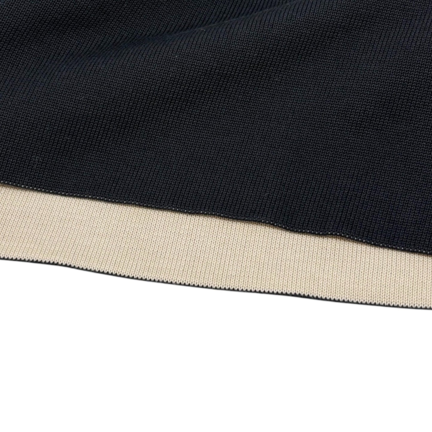 CHANEL Vintage 03A CC Logo Knit Short Pants #38 Pocket Black Cream Cotton