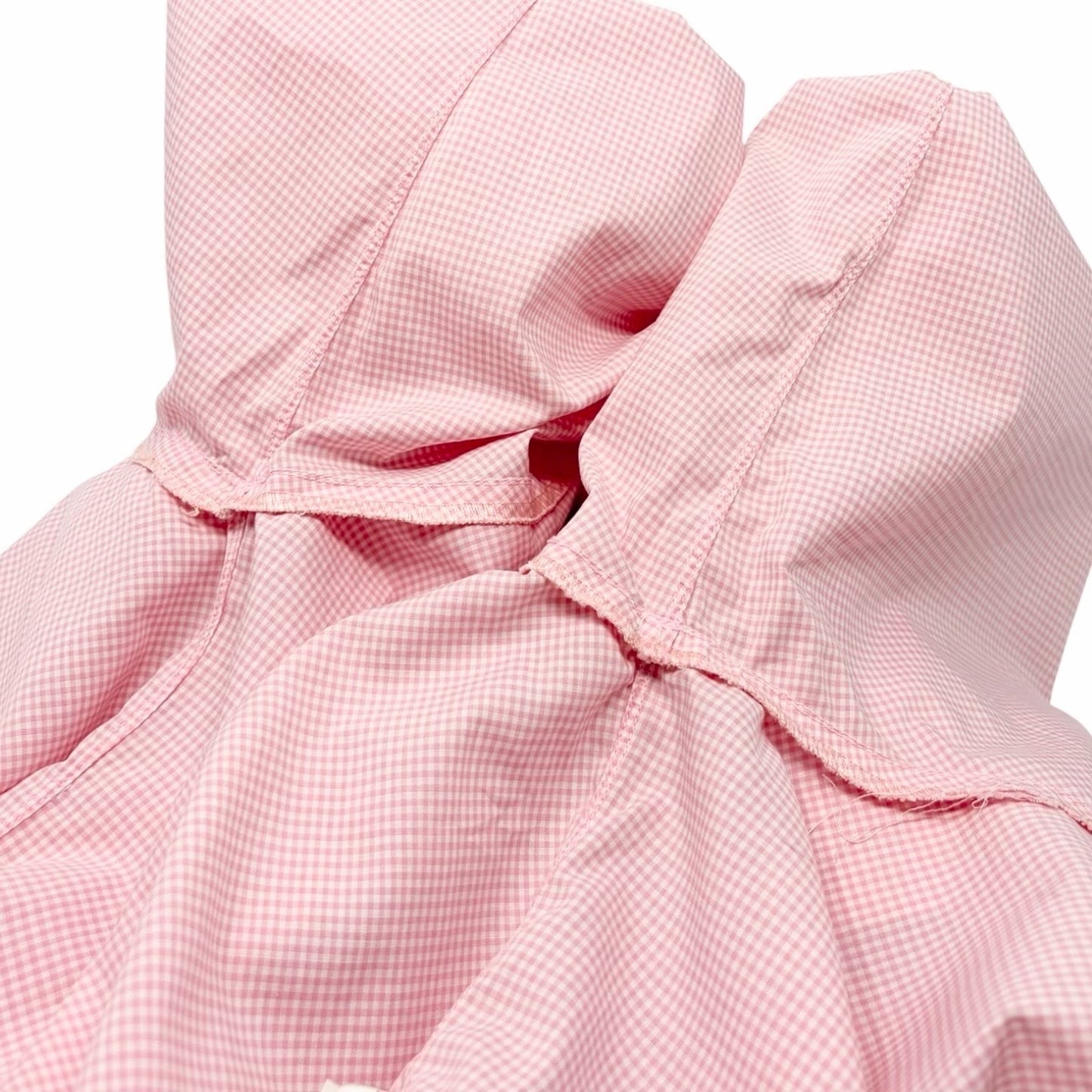 CHANEL Vintage CC Logo Gingham Check Button Up Shirt Top Pink  Cotton 901849