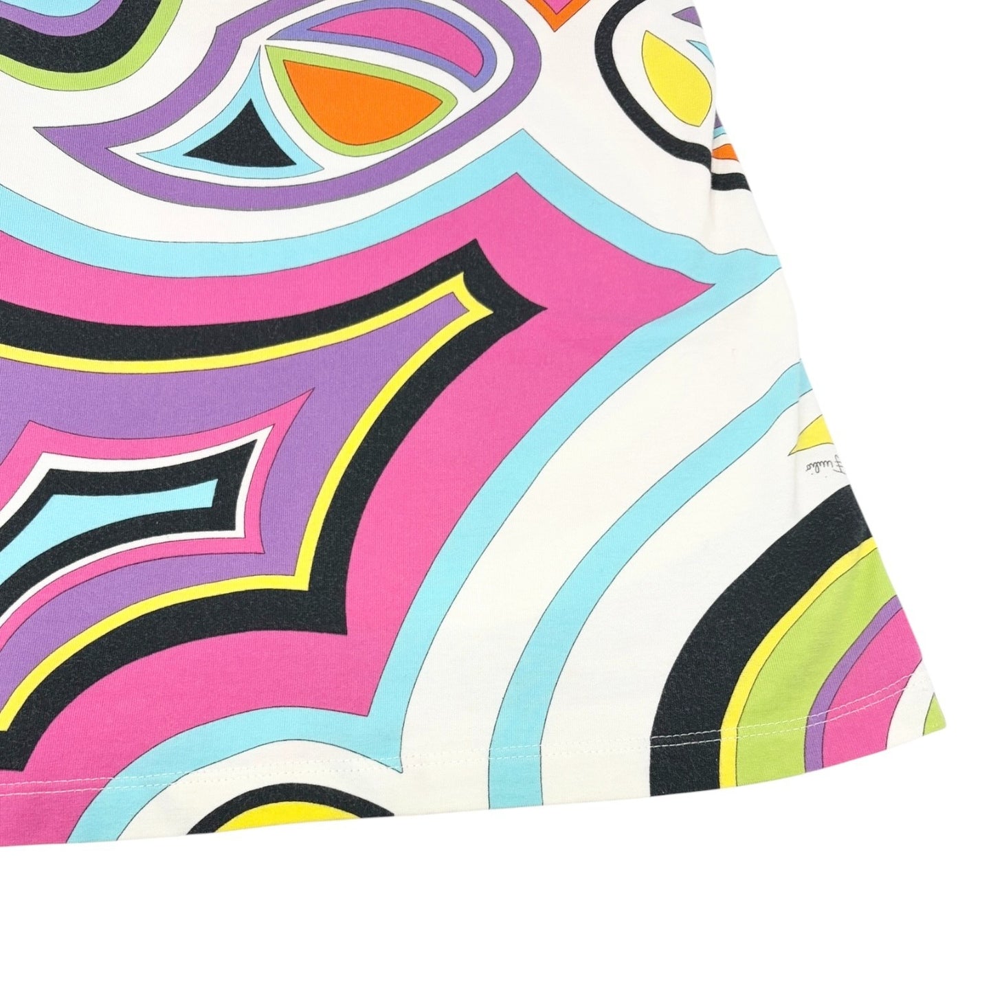 EMILIO PUCCI Vintage Logo Short Sleeve Mini Dress #34 Multicolor Cotton 901859