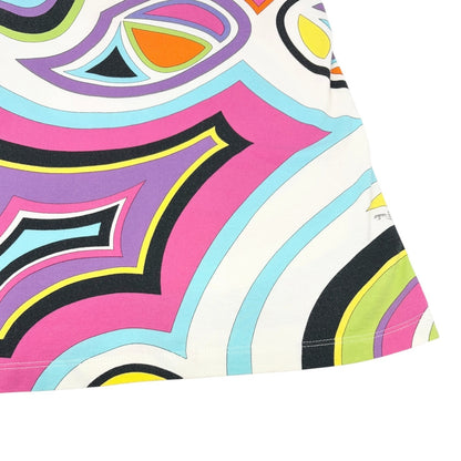 EMILIO PUCCI Vintage Logo Short Sleeve Mini Dress #34 Multicolor Cotton 901859