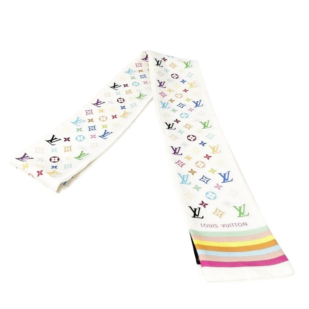 LOUIS VUITTON Vintage LV Monogram Multicolor Bandeau Scarf Silk Hair Accessory