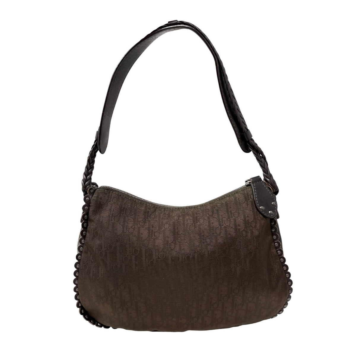 Christian Dior Vintage Trotter Monogram Ethnic Shoulder Bag Heart Brown 902469