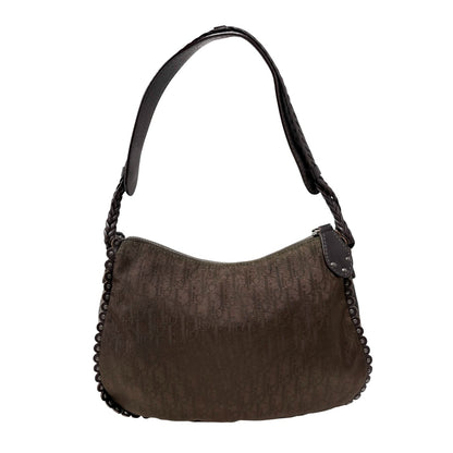 Christian Dior Vintage Trotter Monogram Ethnic Shoulder Bag Heart Brown 902469