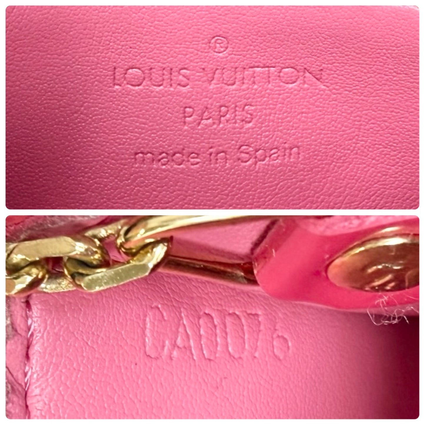 LOUIS VUITTON Vintage Monogram Vernis Pochette Cles Coin Case Pink 902010