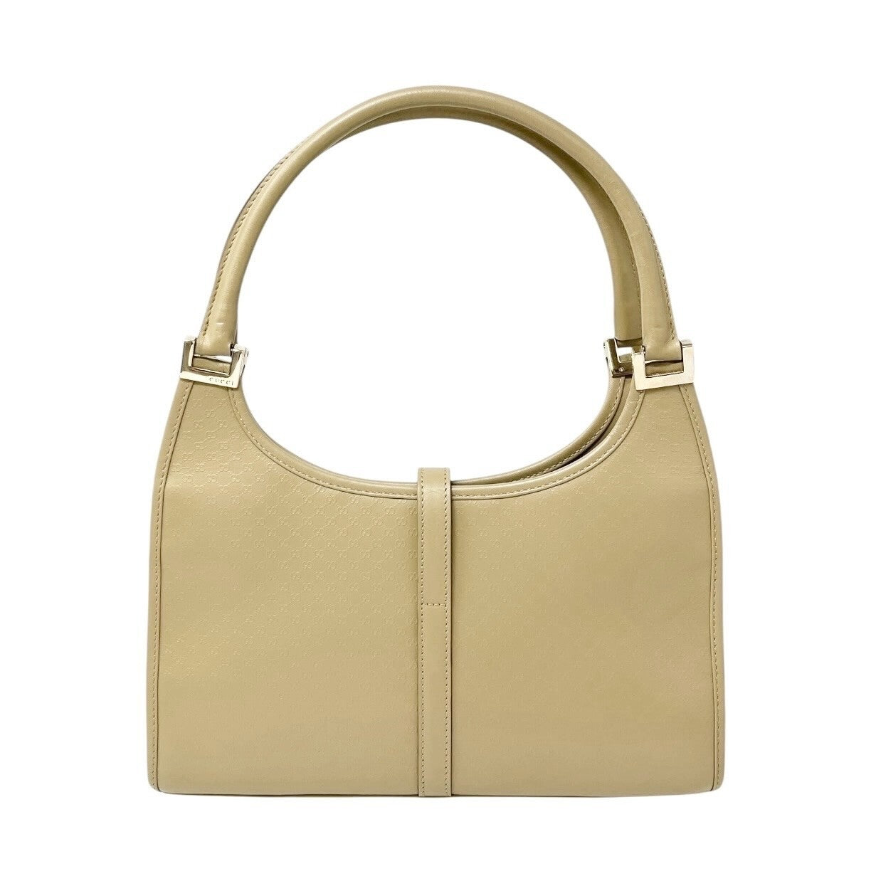 GUCCI Vintage Micro GG Monogram Logo Jackie Mini Bag Beige Gold Leather