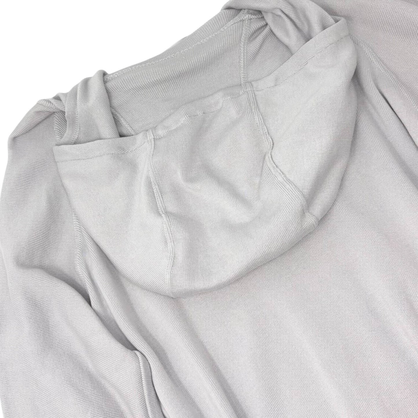 CHANEL Sport Vintage 04P Zipped Hoodie Knit Top #42 Gray Silver Cotton 902086