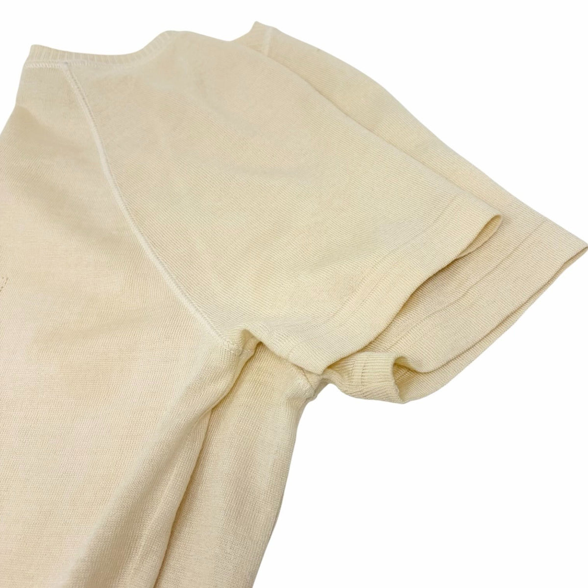 Christian Dior Vintage 2005 Knit T-shirt Top #38 Yellow Cream Wool 902813