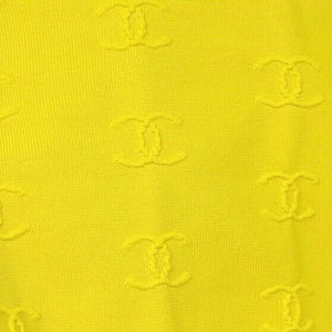 CHANEL Vintage 97P CC Mark Swimsuit Bodysuit #38 One-piece Yellow Nylon Rank AB