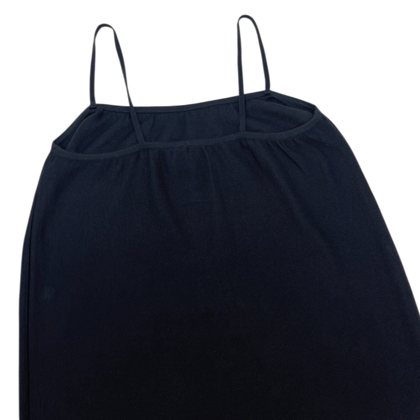CHANEL Vintage 98P CC Logo Knit Camisole Tunic #38 Top Sleeveless Black Silk