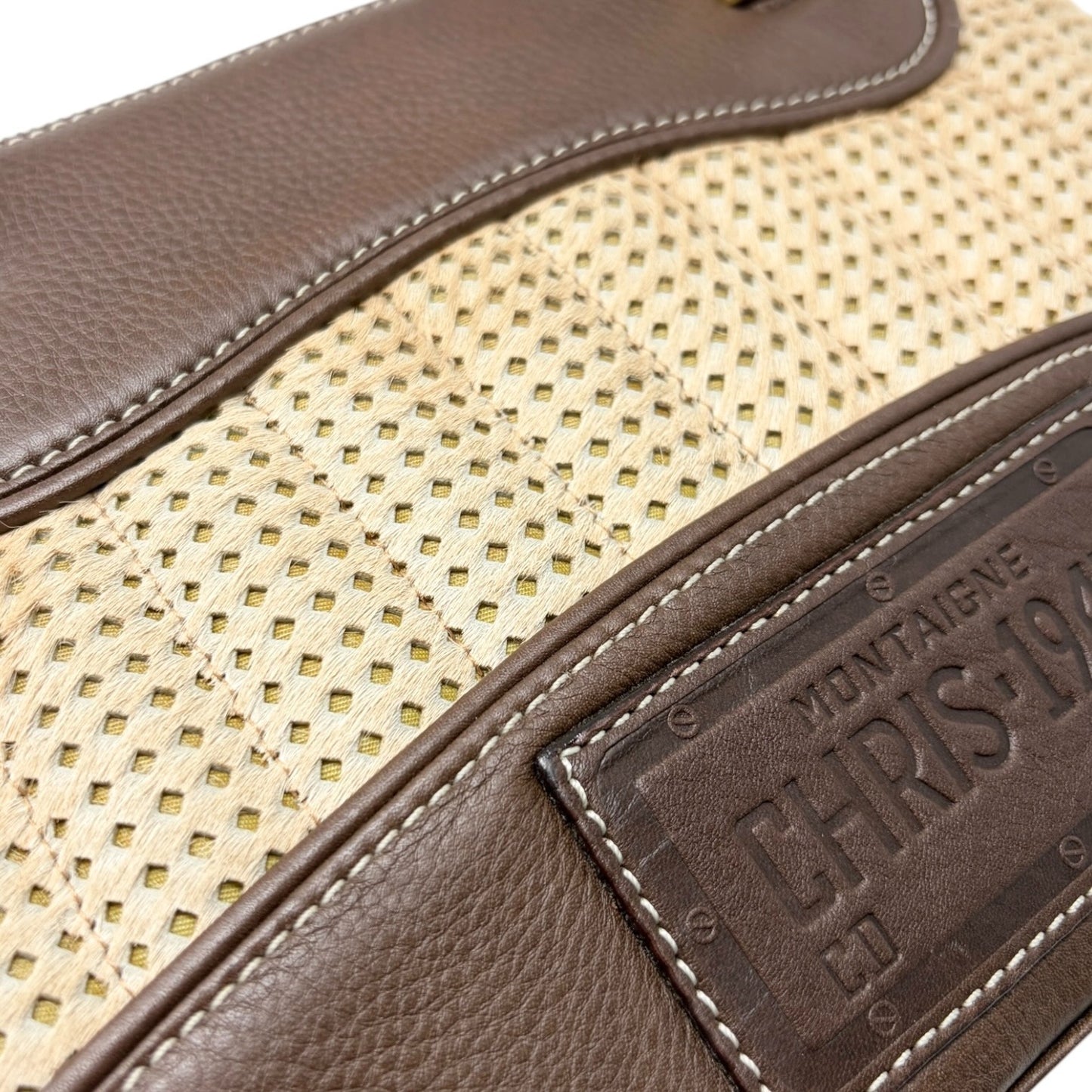 Christian Dior Vintage Montaigne Chris 1947 Pony Hair Bag Beige Brown 901895