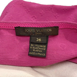 LOUIS VUITTON Vintage LV Logo Monogram Swimsuit #36 Bodysuit Pink Nylon Rank AB