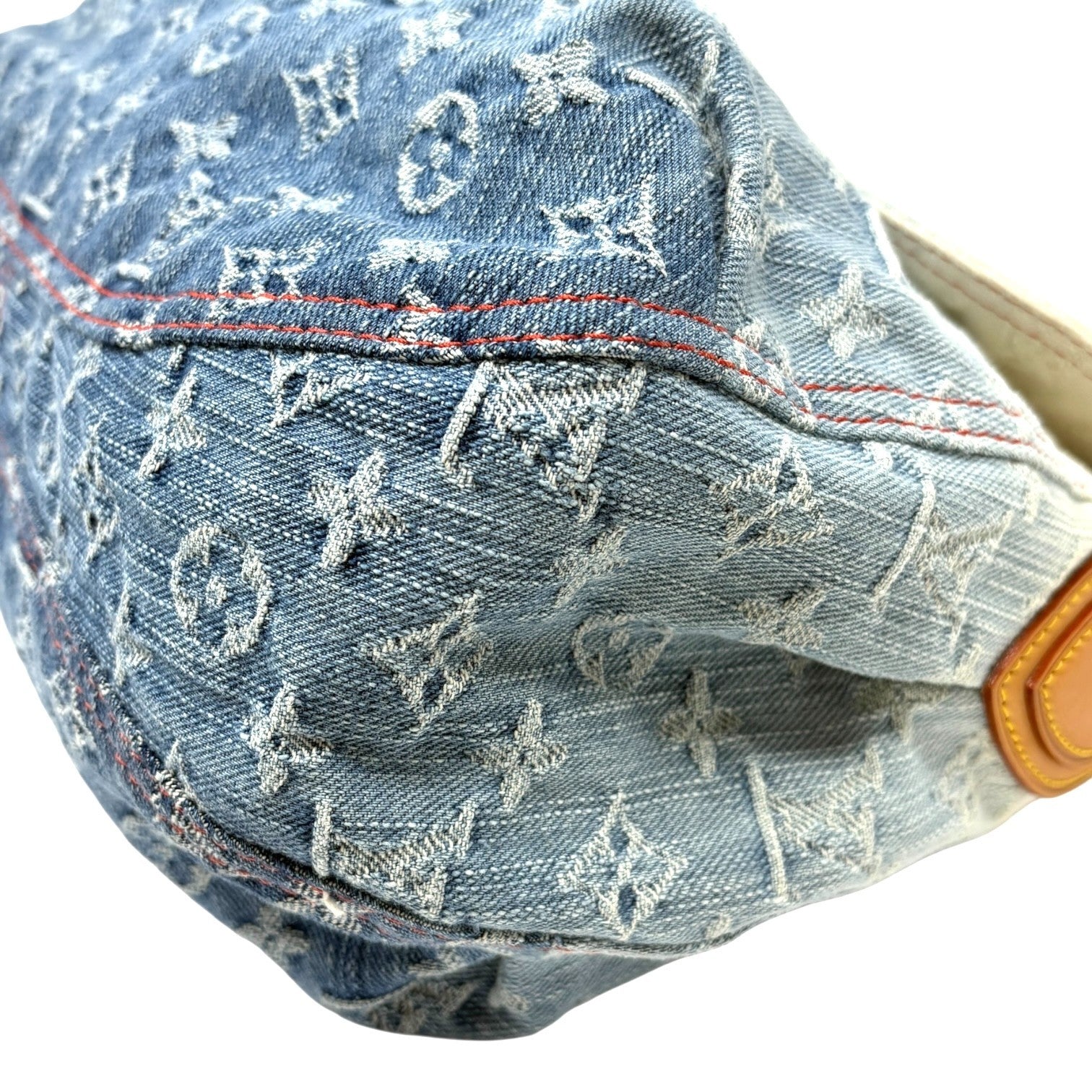 LOUIS VUITTON Vintage Monogram Denim Gradation Sunshine Shoulder Bag Blue