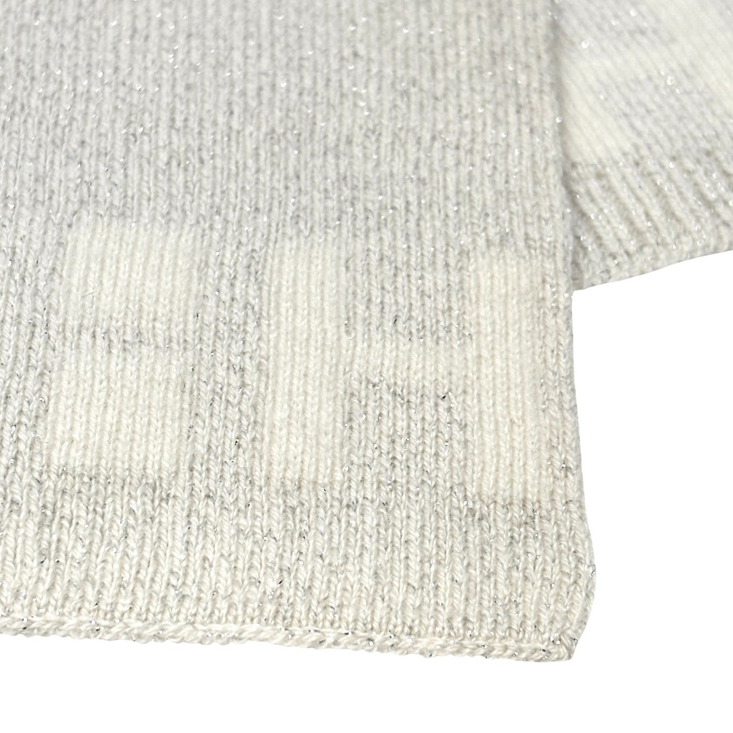 HERMES Vintage H Logo Cashmere Scarf Wrap Shawl White Silver Lurex