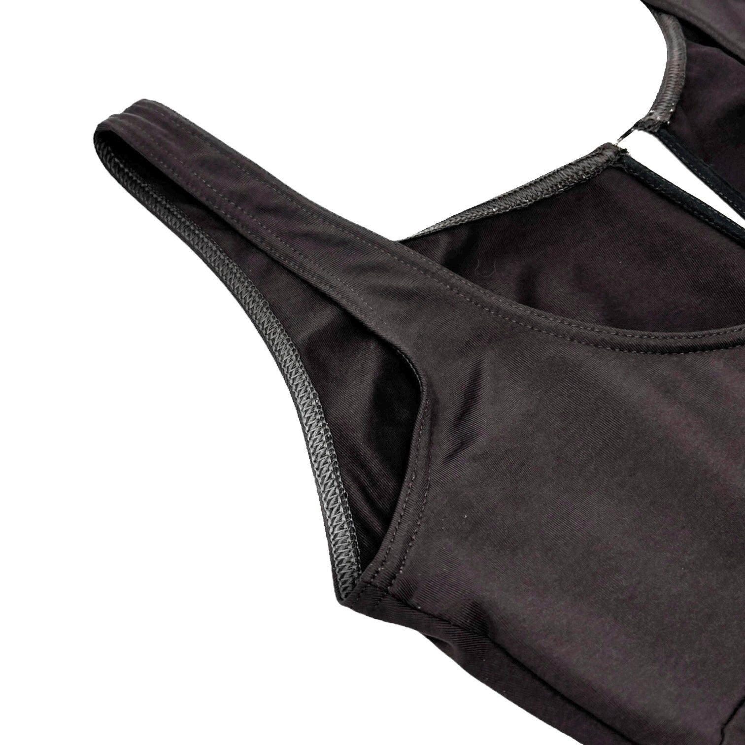 CHANEL Vintage 03C CC Logo Sleeveless Dress One-piece #42 Brown White Nylon