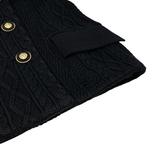 GIANNI VERSACE Vintage Medusa Logo Button Knit Jacket #44 Black Gold Rank AB+