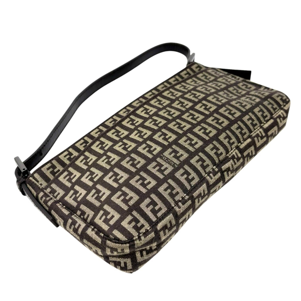 FENDI Vintage Zucchino Monogram Mini Shoulder Bag Brown Beige Canvas 902498