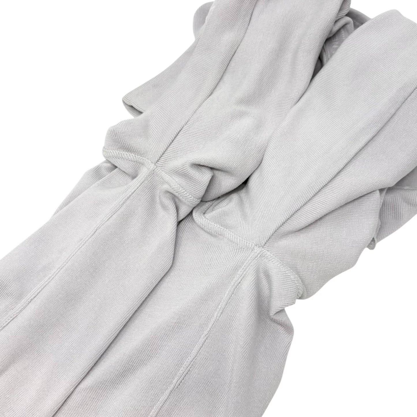 CHANEL Sport Vintage 04P Zipped Hoodie Knit Top #42 Gray Silver Cotton 902086
