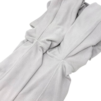 CHANEL Sport Vintage 04P Zipped Hoodie Knit Top #42 Gray Silver Cotton 902086