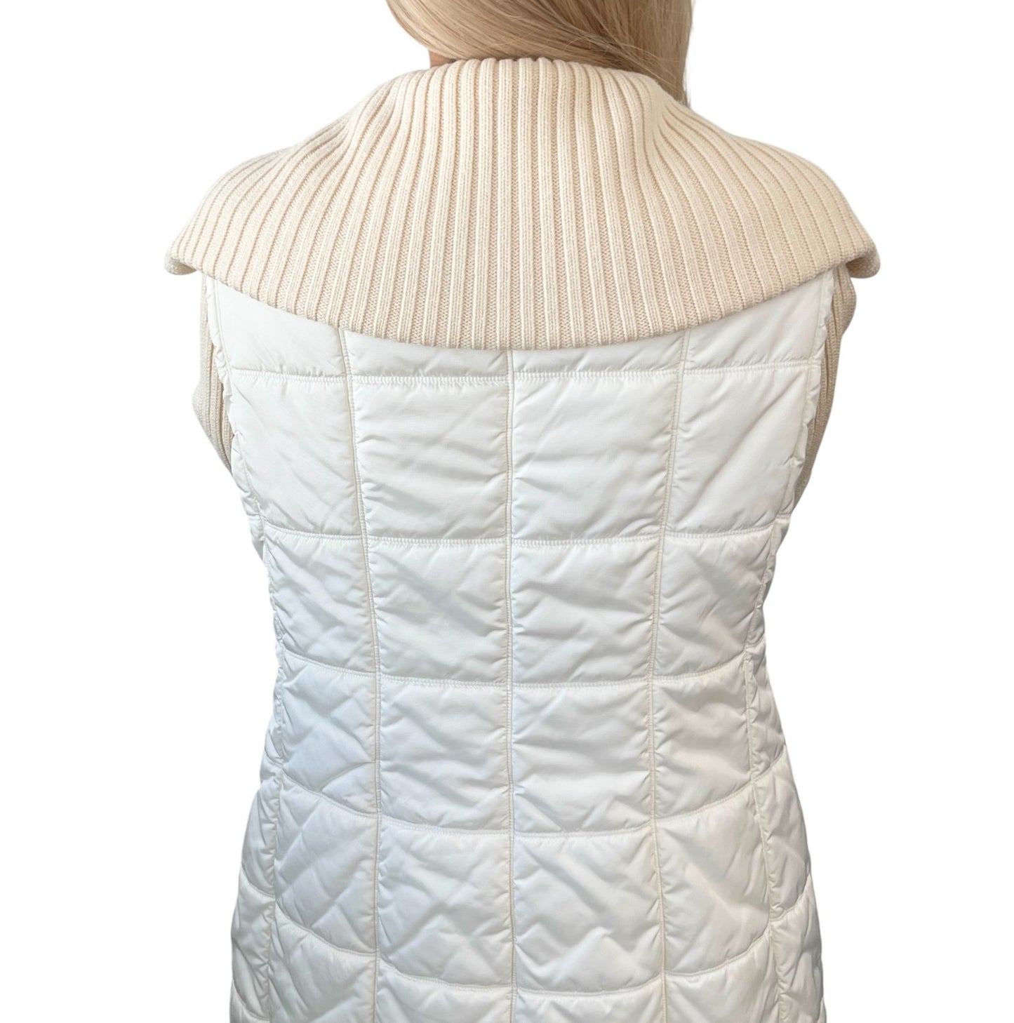 CHANEL Sport Vintage 00A CC Logo Long Puffer Coat Jacket #40 White 901827