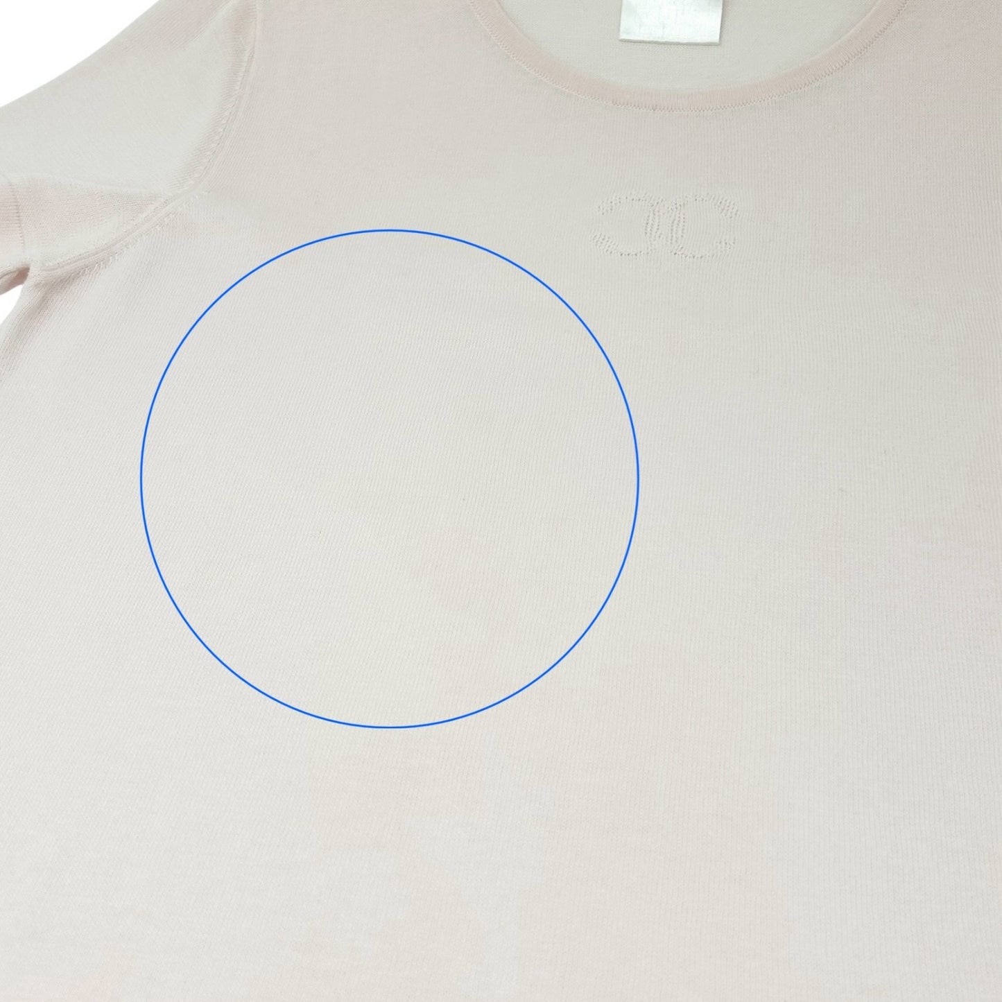 CHANEL Vintage 06P CC Mark Logo Short Sleeve Top #38 T-shirt Pink Cotton Mesh