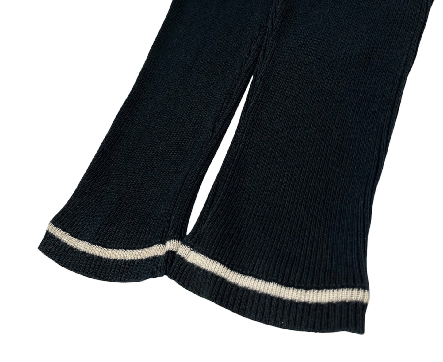 CHANEL Sport Vintage 08P CC Logo Knit Top Pants Set #38 Black White Rank AB