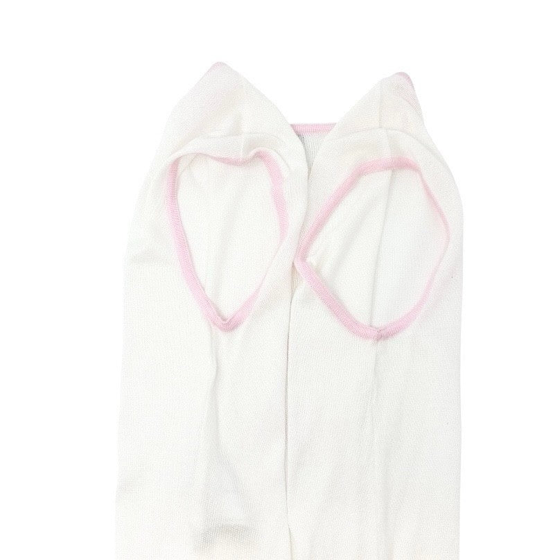 CHANEL Vintage 00S CC Mark Logo Sleeveless Top Tank Knit Cotton White Pink