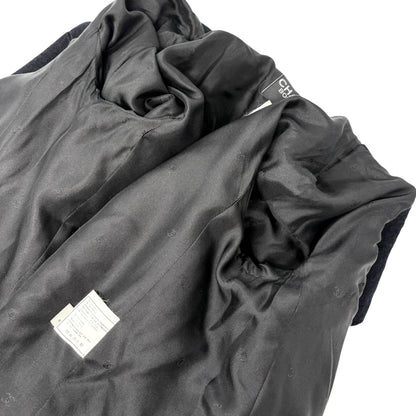 CHANEL Vintage 95A CC Mark Logo Jacket #38 Mohair Wool Black Gold Button