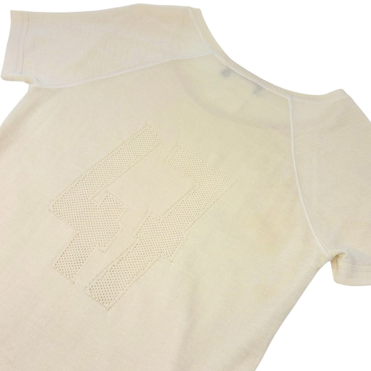 Christian Dior Vintage 2005 Knit T-shirt Top #38 Yellow Cream Wool 902813