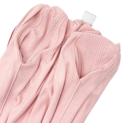 CHANEL Sport Vintage 08C CC Knit Zipped Jacket #38 Perforated Pink 902899
