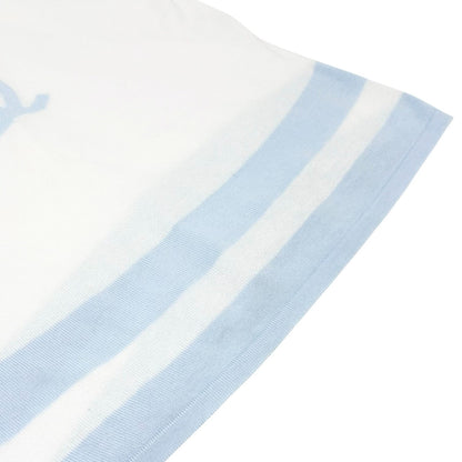 CHANEL Vintage 00S CC Logo Knit Tank Top #42 Sleeveless Blue White 901947