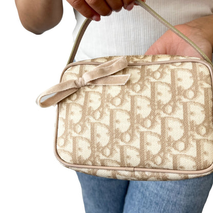 Christian Dior Vintage Trotter Monogram Romantique Mini Bag Beige PVC 902278