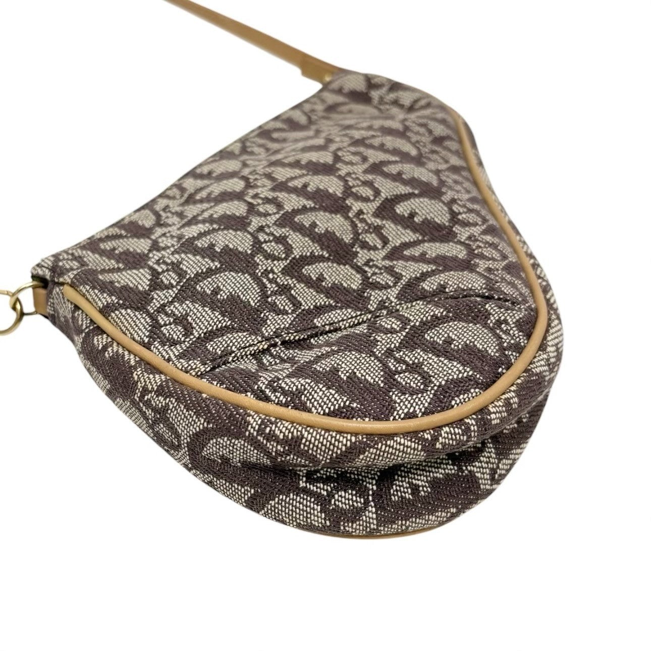 Christian Dior Vintage 2001 Trotter Monogram Mini Saddle Bag Brown 902211