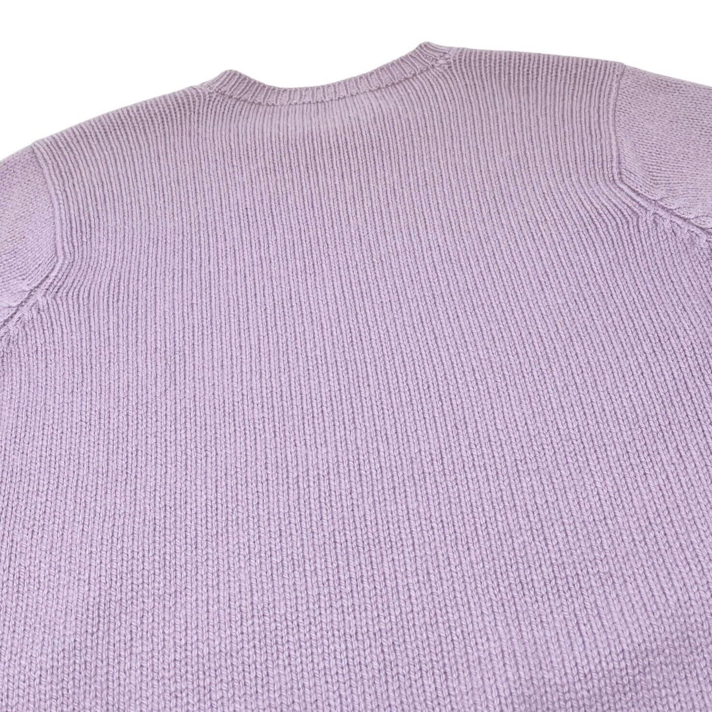 CHANEL Vintage CC Mark Logo Knit Sweater Top Short Sleeve Cashmere Purple