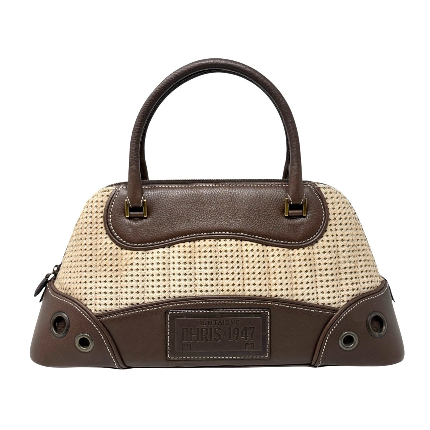 Christian Dior Vintage Montaigne Chris 1947 Pony Hair Bag Beige Brown 901895