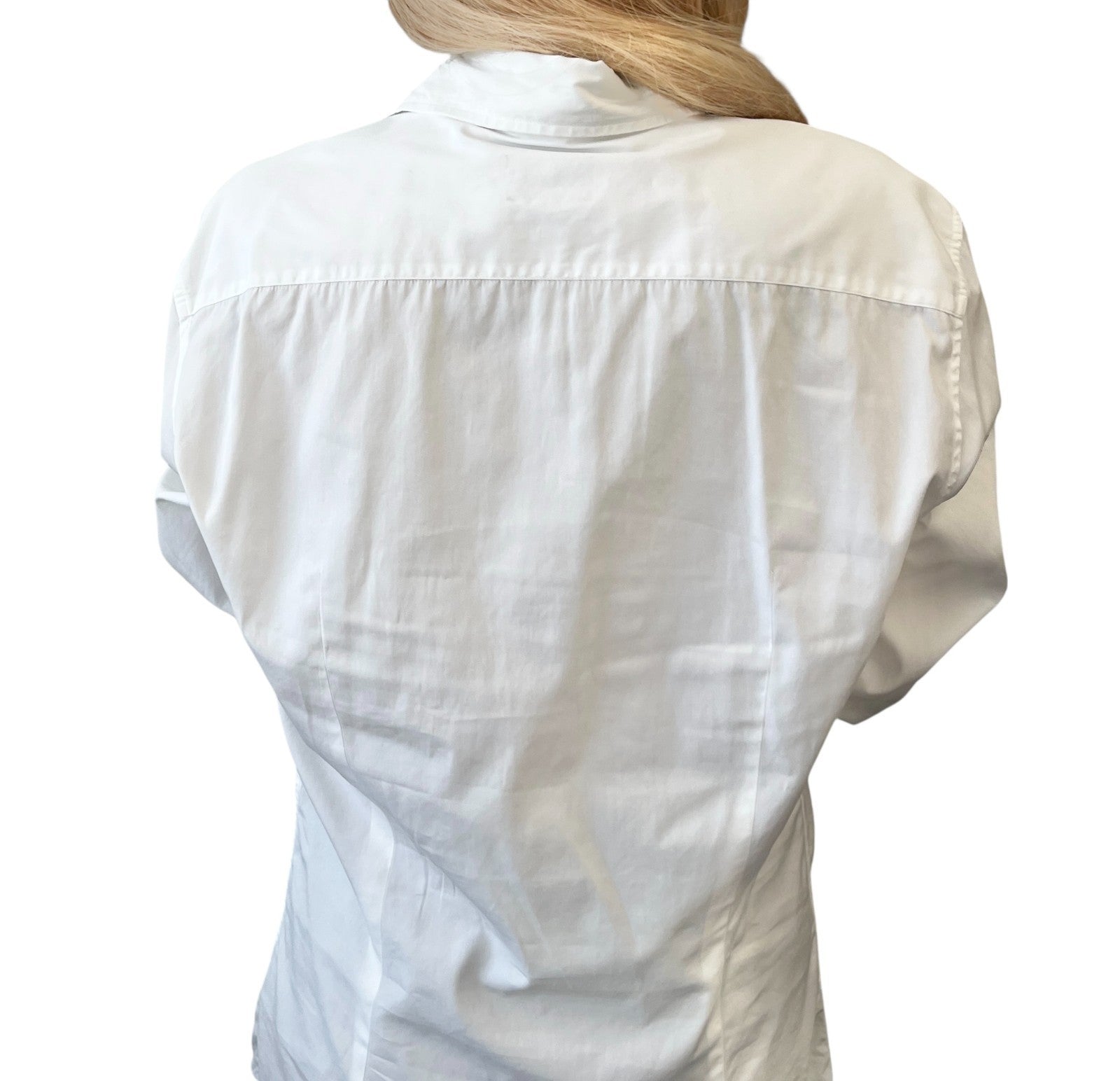 FENDI Vintage Zucca Monogram Long Sleeve Shirt #39 Button White Cotton