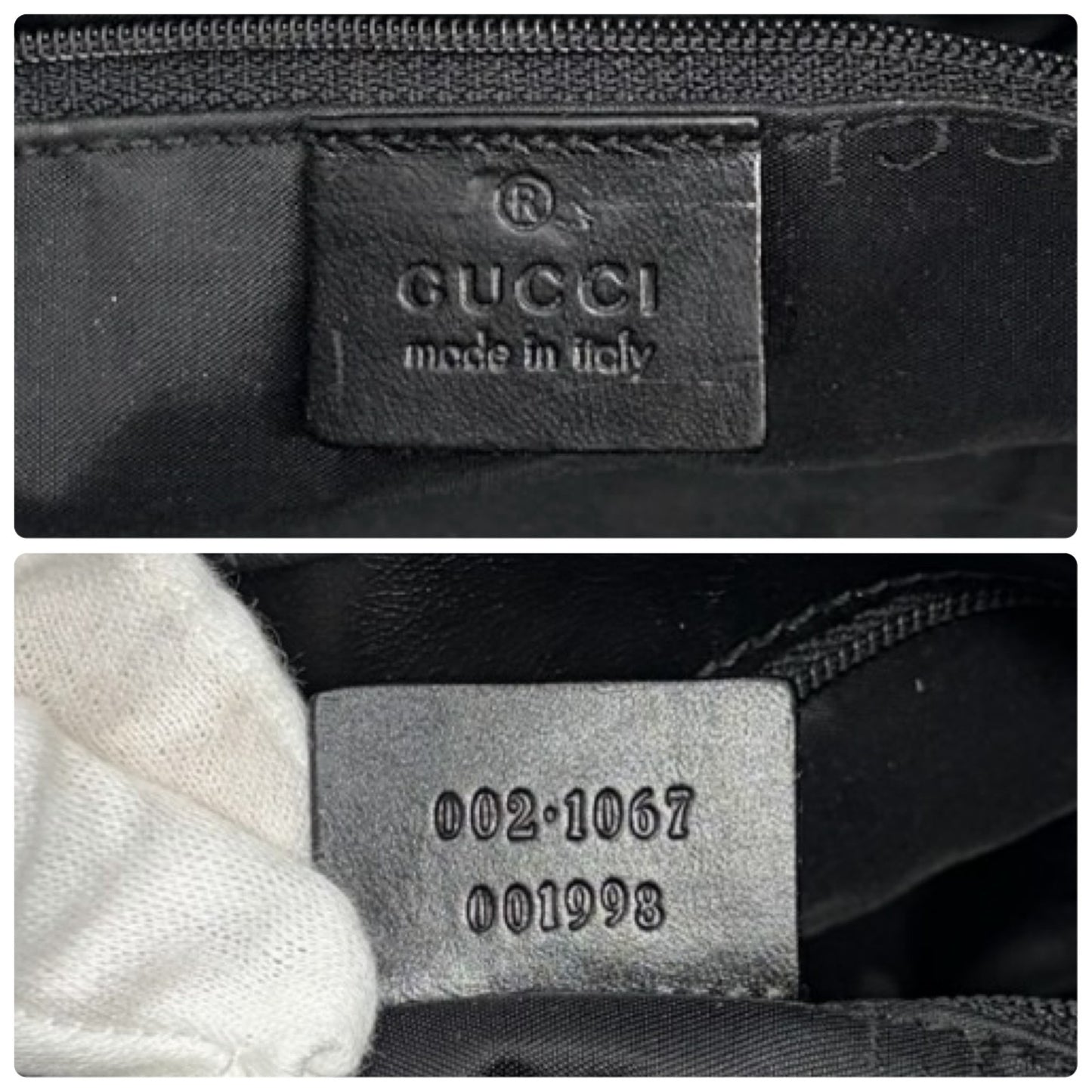 GUCCI Vintage GG Monogram Logo Jackie Shoulder Bag Black Silver Canvas 902251