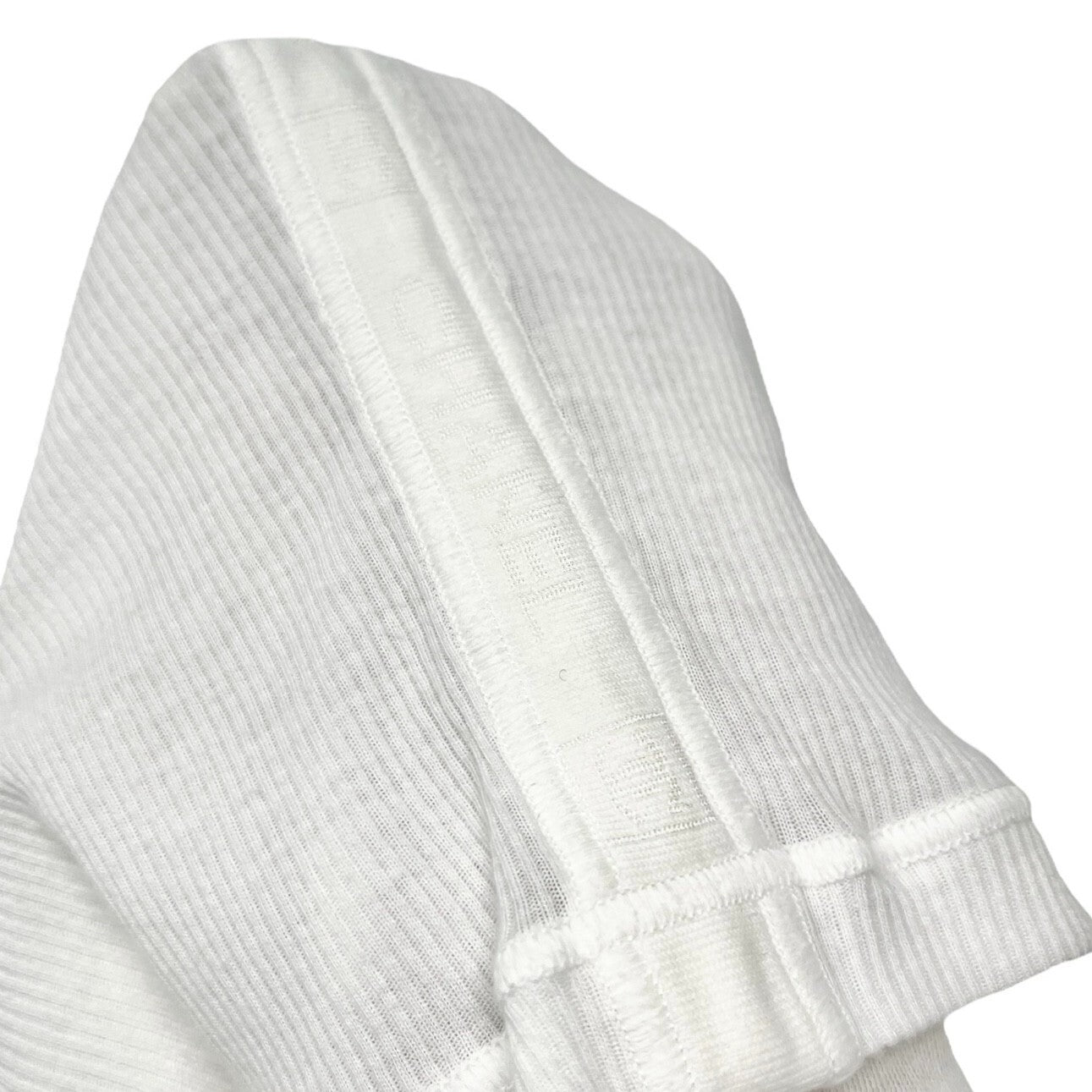 CHANEL Sport Vintage 06P CC Mark Logo Rib Tank Top #38 White Cotton Rayon