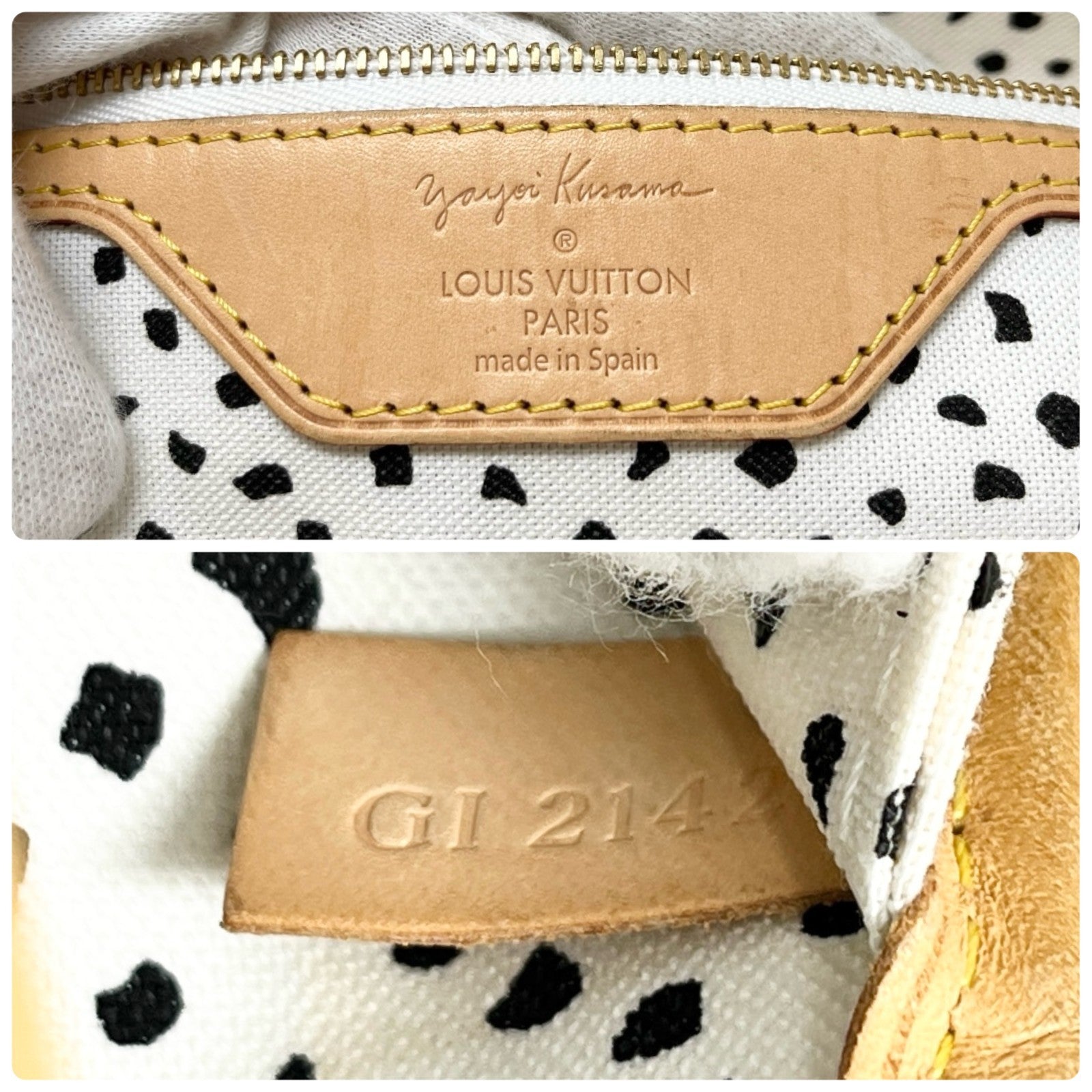 LOUIS VUITTON Vintage Monogram Neverfull MM Yayoi Kusama Tote Bag Dots White