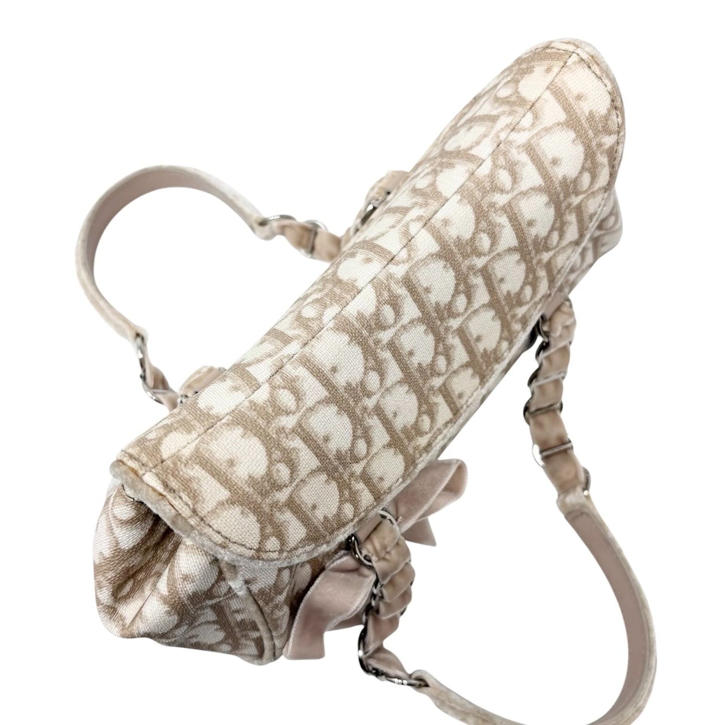 Christian Dior Vintage 2005 Trotter Monogram Romantique Bag Beige PVC 902270