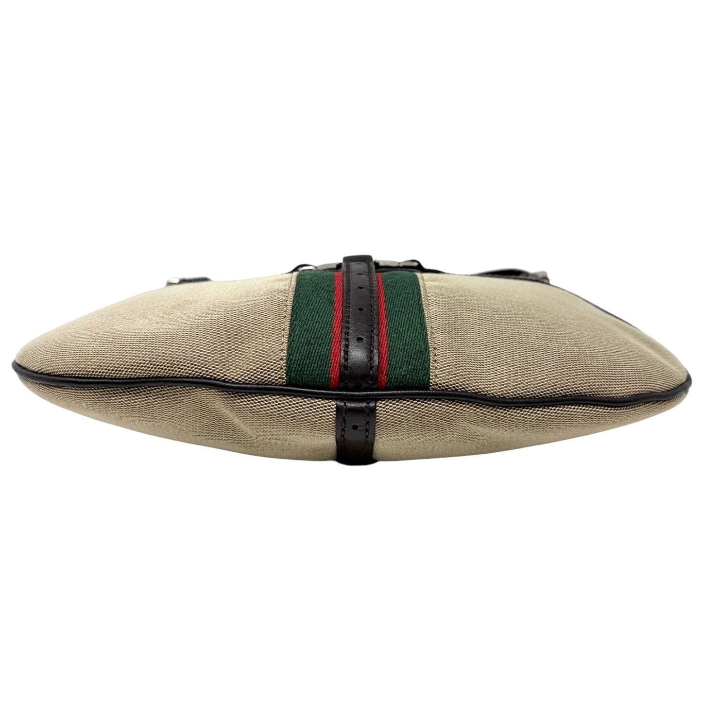 GUCCI Vintage Web Stripe Interlocking GG Logo Canvas Hobo Bag Beige 902206