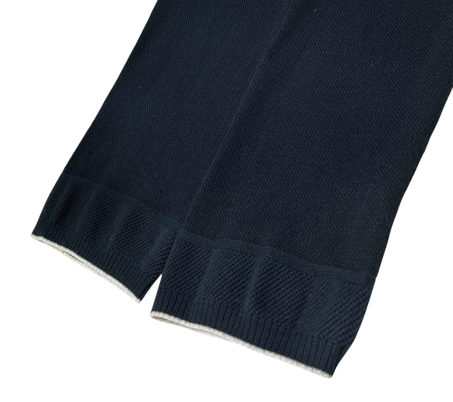CHANEL Sport Vintage 09P CC Logo Knit Top #42 Hoodie Dark Blue Silver Rayon