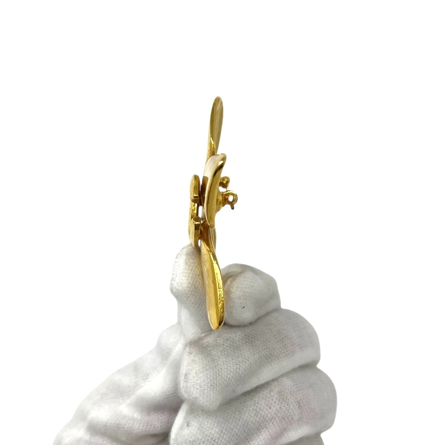 CHANEL Vintage 96P CC Gold Brooch Jewelry Accessory Pin Flower Metal