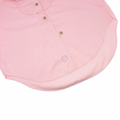 CHANEL Vintage CC Logo Gingham Check Button Up Shirt Top Pink  Cotton 901849
