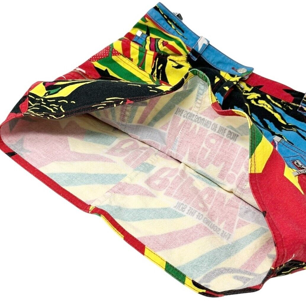 Christian Dior Vintage 2004 Rasta Mania Mini Skirt #34 Cotton Multicolor Zip