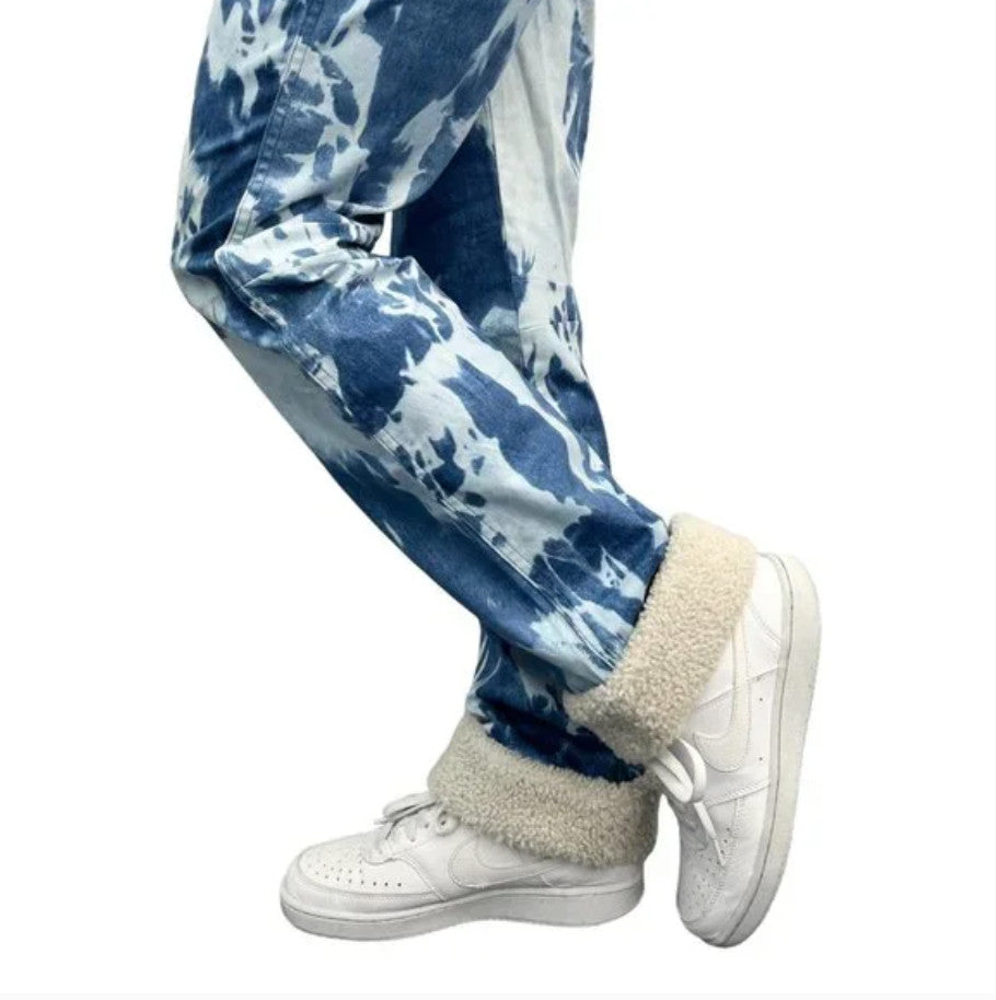 Christian Dior Vintage 2000 Galliano Jacket Pants Set #38 Tie-Dye Blue Gold