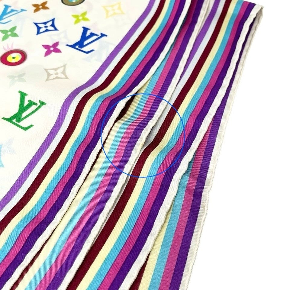 LOUIS VUITTON Vintage LV Eye Love Monogram Logo Multicolor Scarf Wrap Shawl