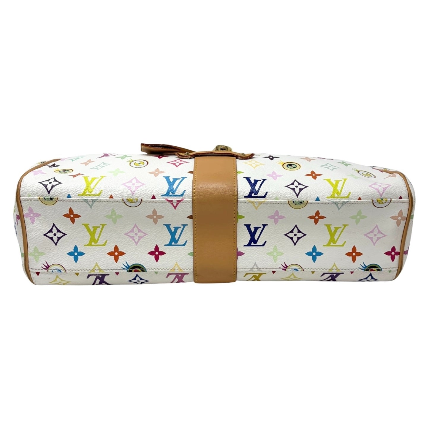 LOUIS VUITTON Vintage Eye Love Monogram Multicolor Key Tote Bag Beige 106912
