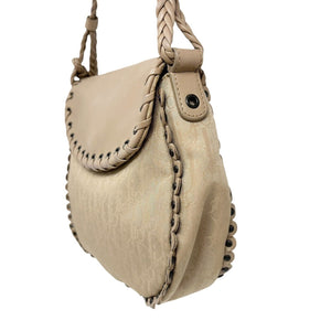 Christian Dior Vintage 2007 Trotter Monogram Crossbody Bag Charm Cream Leather