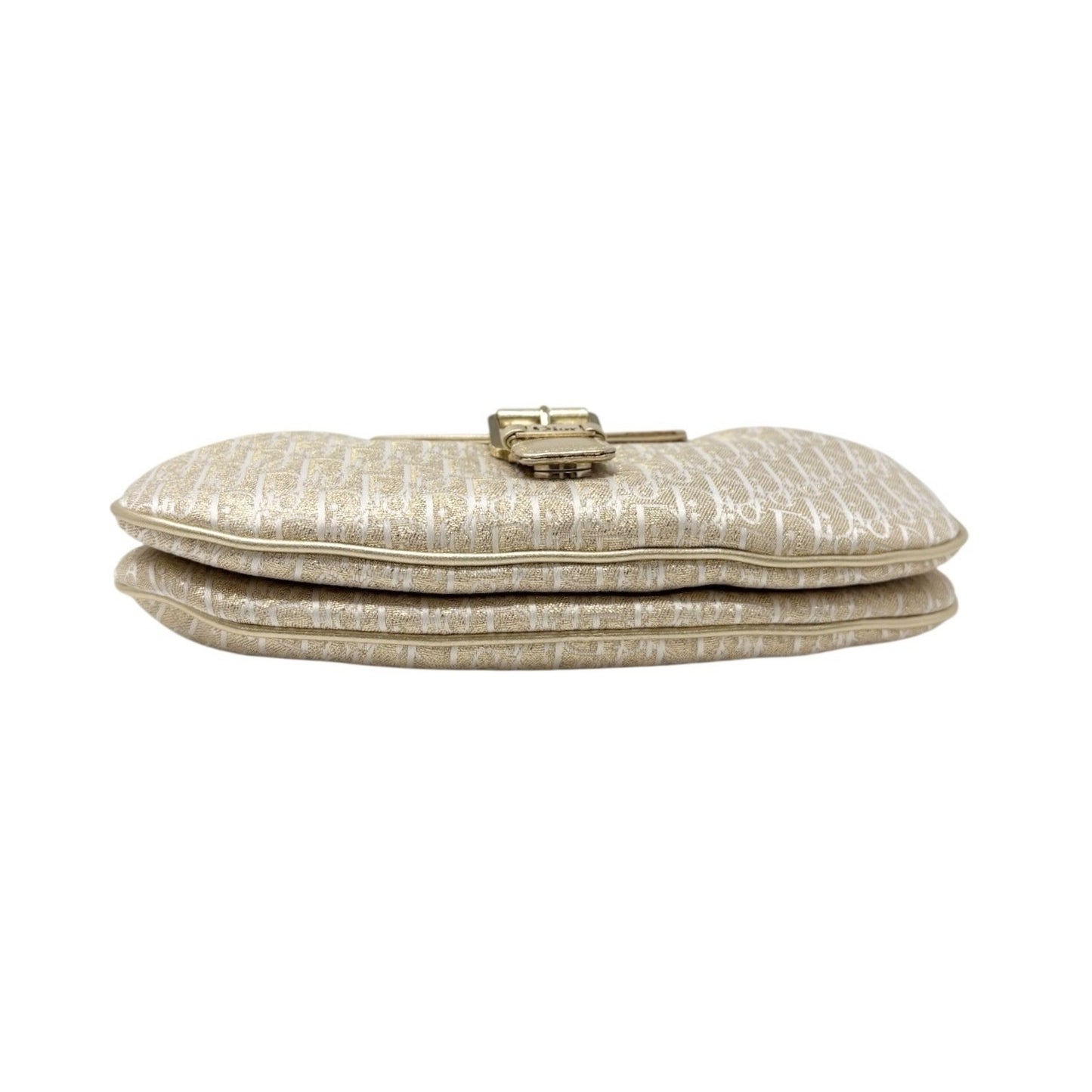 Christian Dior Vintage 2002 Trotter Monogram Chain Mini Bag Pochette White Gold