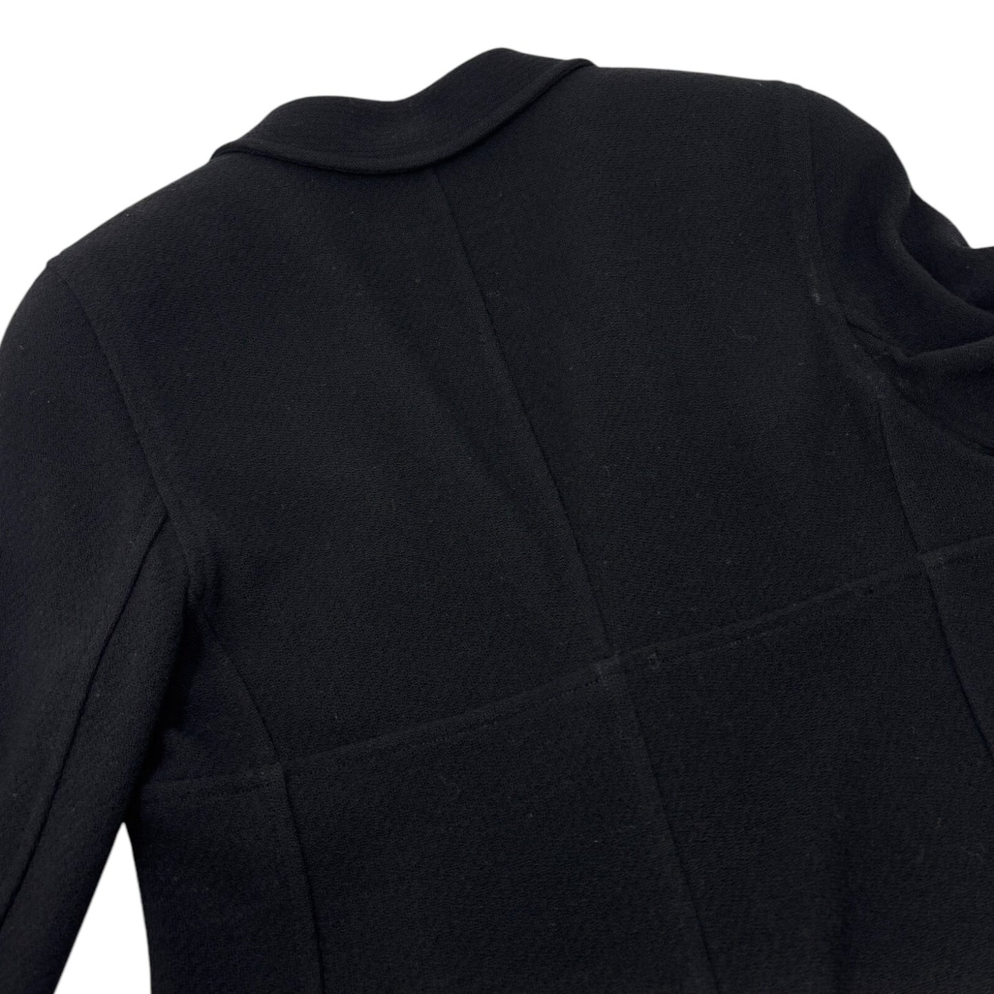CHANEL Vintage 94P CC Logo Long Sleeve Jacket #40 Black Gold Wool Button
